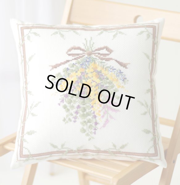 画像1: [10359] オノエ・メグミ　Mimosa　Collection　クッション　ミモザのスワッグブーケ (1)