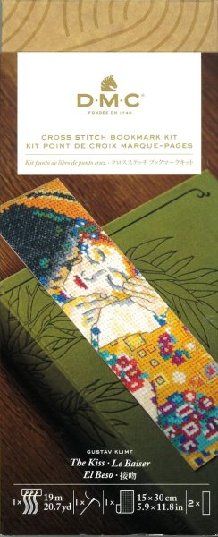 画像1: [10526] DMCブックマーククロスステッチキット　THE KISS（接吻） (1)