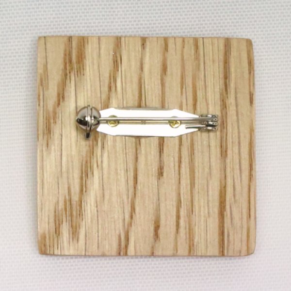 画像2: [10562] 新型オリジナル木製ブローチ台【四角】 木地色 (2)