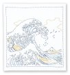 画像2: [10573] オリムパス 刺し子の花ふきん 葛飾北斎　富嶽三十六景　神奈川沖浪裏 (2)