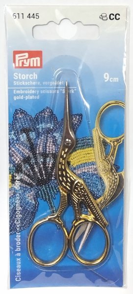 画像1: [10590] Prym　刺しゅうはさみ　コウノトリ　90mm　ゴールド (1)