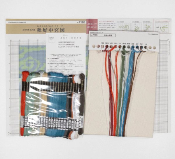 画像2: [5865] オリムパス クロスステッチキット　日本の美名作選　秋好中宮図　尾形光琳筆より (2)