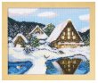 画像2: [5766] オリムパス　クロスステッチキット　四季を彩る　日本の名所　雪の白川郷 (2)