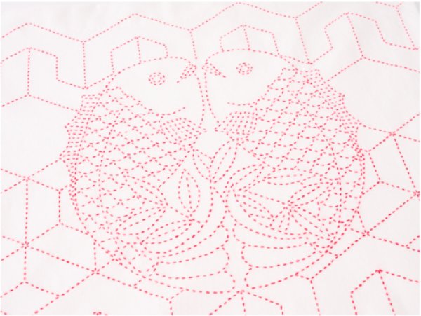 画像3: [10665] ルシアン COSMO お祝いの刺し子布　寿 / ホワイト (3)