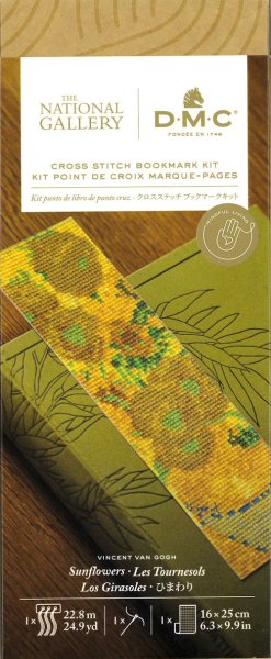 画像1: [7560] DMCクロスステッチブックマークキット　VAN GOGH　SUNFLOWERS（ひまわり） (1)