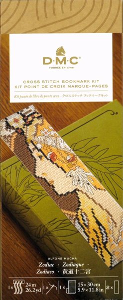 画像1: [10798] DMCクロスステッチブックマークキット　ミュシャ「黄道十二宮」Zodiac (1)