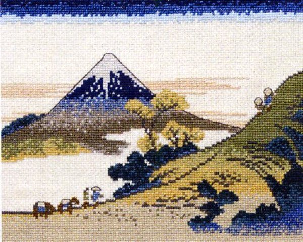 画像1: [4335] オリムパス　クロスステッチししゅうキット　北斎画　富嶽三十六景　甲州犬目峠 (1)